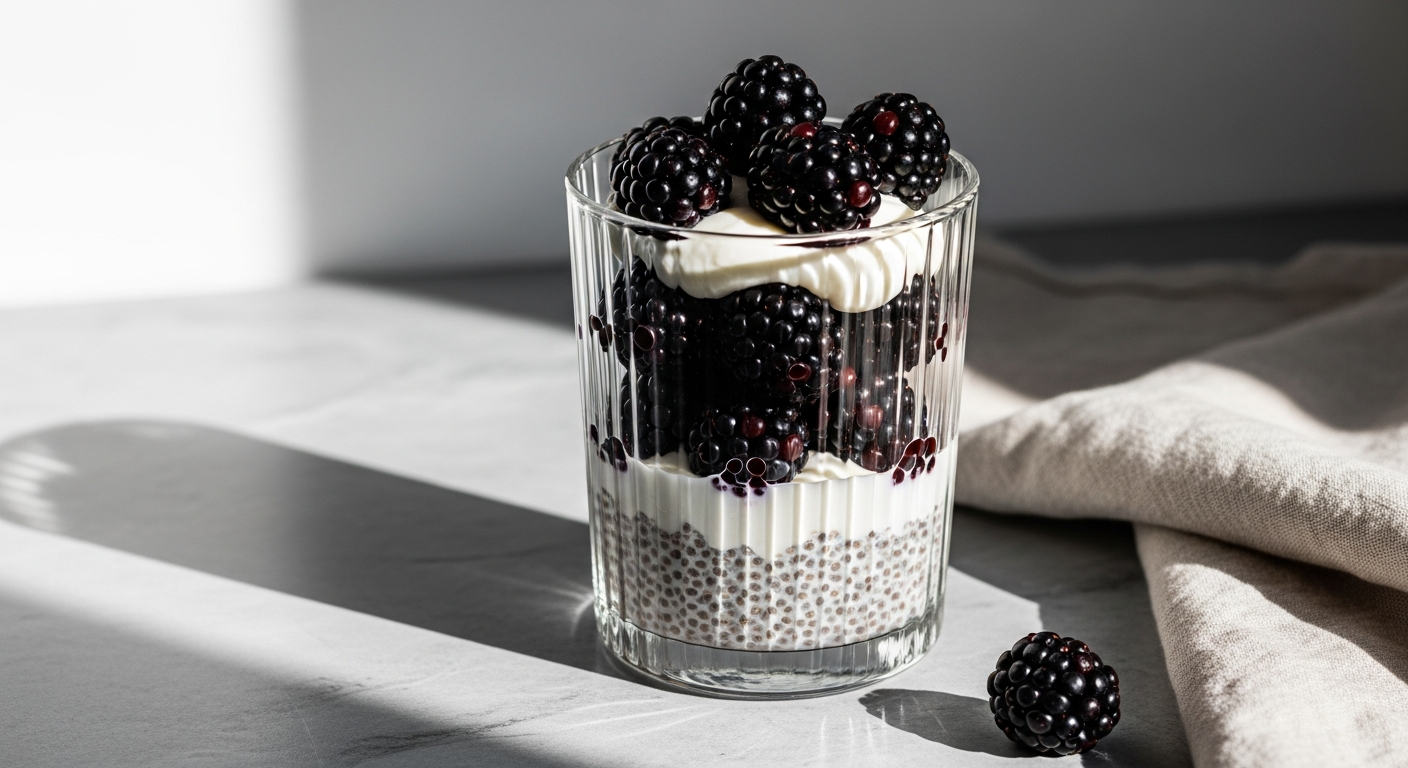 Vanilla Bean & Blackberry Chia Pudding for Gut Health